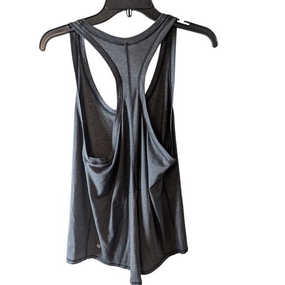 LULULEMON ATHLETICA Tie It Up Singlet In Heathered Black Size 6 - Picture 6 of 7